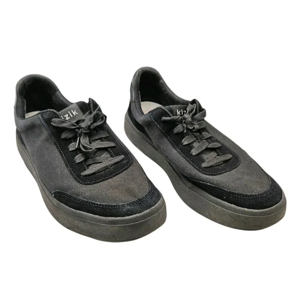 Kizik Prague Hands Free Shoes Mens 11.5 / Womens 13 Slip On Black Canvas Walking
